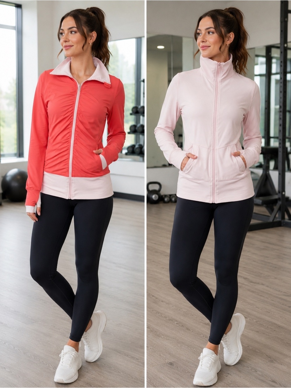 LULULEMON light pink coral pink reversible jacket Sz 4